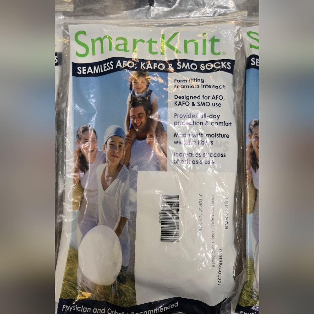 Seamless White Socks for AFO, KAFO & SMO